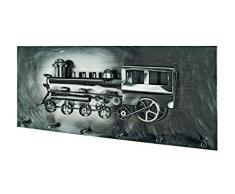 Haku Möbel 32807 Mesa Auxiliar Con Ruedas Vidrio Templado Aluminio