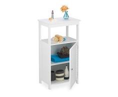 Relaxdays Armario 3 Compartimentos, Puerta laminada, 83 x 45 x 30 cm, Estrecho, para baño, Cocina y Pasillo, Color Blanco, Madera