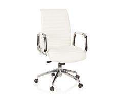 hjh OFFICE 600912 silla ejecutiva ASPERA 10 cuero napa blanco claro silla de oficina elegante con brazos ergonomica