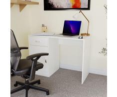 Vida Designs Hudson - Escritorio para computadora con cajón y Puerta, Mesa para PC o Laptop, Estudio de Juegos, estación de Trabajo de Almacenamiento, Muebles de Armario, Color Blanco