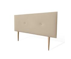 Somnia Descanso - Cabecero de Lujo Acolchado Miami, con Patas, Tapizado en Polipiel de Alta Gama, Beige, 90 x 60 cm (Cama 80)