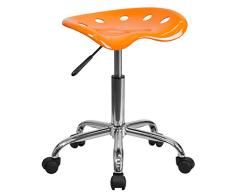 Flash Muebles Vibrante Apple Verde Tractor Asiento y Cromo Taburete