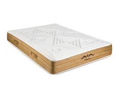 BeZen Colchón Viscoelástico Relax con Memoria de Forma de Alta Densidad para un Confort Extremo, Certificado Sanitized y Oeko-tex, Blanco/Ocre, 24 x 105 x 180 cm