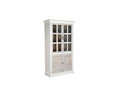DKD Home Decor Vitrina, Madera, Blanco, Estándar