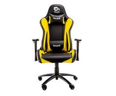 Talius Lizard Silla Gaming Profesional Negro/Amarillo, Inclinación y Altura Regulable, reposabrazos 2D Ajustables (Amarillo)