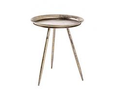 Haku-Möbel Mesa Auxiliar, Metal, Bronce Envejecido, Ø 52 x 43 cm