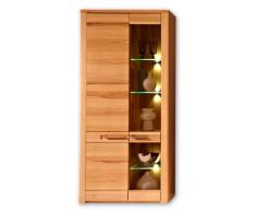 Stella Trading haya barnizada Núcleo Haya Maciza Salón Vitrina Armario, Madera, marrón, 40 x 85 x 185 cm