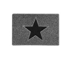 Nicoman Alfombrilla de Puerta Star | Barrera de Entrada Sucio-trampador Alfombra de Piso | Patio Jardín Conservatorio Felpudo Interior Exterior Mate | Carbón con Estrella Negra, 60 x 40 cm