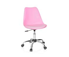 hjh OFFICE 742010 Silla de Oficina Giratoria Fancy Pro Piel sintética Rosa, Sillas de Escritorio con Ruedas, Estilo nórdico, Altura Ajustable
