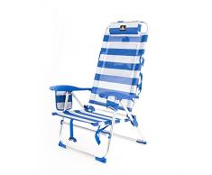 CREVICOSTA QUALITY MARK MARCAS DE CALIDAD - Lavanda 12009 - Silla de Playa Plegable con reposabrazos y 7 Posiciones de Descanso. (Marinera)