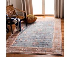 Safavieh Clásica contemporánea Alfombra Rectangular de Interior, Trenzada, colección Kenitra, KRA696, en Azul y Rojo, 122 x 183 cm