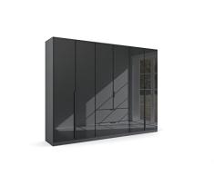 Rauch Möbel Moderno por Quadra Spin Gabinete de Puerta giratoria, Madera de ingeniería, Gris, 271x210x54