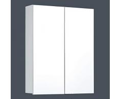 trendteam smart living Skin Armario para baño con Espejo (60 x 67 x 18 cm, Cristal Frontal, melamina), Color Blanco, 60 x 67 x 18cm (BxHxT)