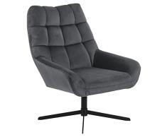Marca Amazon Movian - Butaca lounge estilosa, tapizada, base de metal negra en forma de estrella, 73 x 82 x 88 cm, gris oscuro