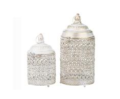 Adda Home Set de Dos candelabros, Metal, 14X14X24/10X10X21 CM