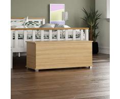 Vida Designs Leon Otomana de Almacenamiento, baúl de Madera con Tapa, Asiento, Taburete, Banco de Ventana, Mantas, Ropa de Cama, Caja de Juguetes, reposapiés, Pino
