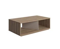 Marca Amazon - Mesa de café Movian Cury, 110 x 55 x 32 cm, roble y beige