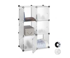 Relaxdays Estantería Modular Cubo con 6 Compartimentos, 97.5 x 66 x 32 cm