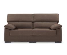 HOGAR24 ES | Sofa 3 Plazas | Sofas de Salón Moderno de Diseño | Confortable | Asientos Desenfundables y Lavables | Color Chocolate