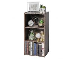 Iris Ohyama Cube Bookcase CX-3 Muebles de Almacenamiento 3 nichos/Estantería 3 repisas de Madera CX-3-Marrón, 41.5 x 29 x 88 cm, MDF, Castaño
