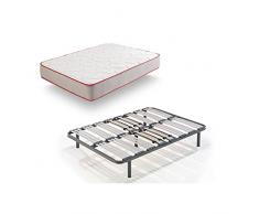 HOGAR24 HF73-Colchón Viscoelástico + Somier Multiláminas con Patas, Medida 150x190 cm, Núcleo Fresh Natur Alta Densidad Efecto Regenerador, Altura 30 cm