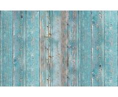 Vilber Wood.2946 DU 03 100X155 Alfombra, Vinilo, Azul, 100 x 155 x 0.22 cm