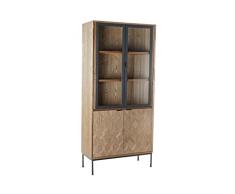 DT MB-181226 Vitrina Madera y Cristal, Cenefa, 90 x 40 x 186 cm