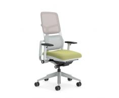 Steelcase Please Air Silla de Oficina Ergonómica con Altura, Soporte Lumbar y Brazos Ajustables, Mecanismo reclinable, Respaldo de Malla Gaviota Transpirable y cómodo asiento en Tejido Verde brote