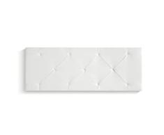 MASAMUEBLE Cabecero de Cama Capitone Rombos, Cuero sintético, Blanco, De Matrimonio