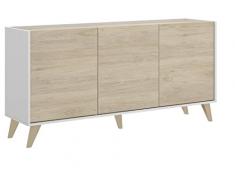 DEKIT GRUPO RIMOBEL Ness Aparador, Madera de ingeniería, Blanco, 155 x 43 x 75 cm