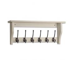 Maine Furniture Co - Perchero de Pared con Estante y 6 Ganchos, Color Gris