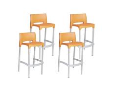resol set de 4 taburetes de diseño Rick para interior - color naranja