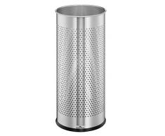 Durable 337123 paragüero de acero inoxidable redondo 28,5 litros, plata