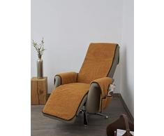 K. & N. Lana de Lana para sillón con reposabrazos Schoner y Largo reposapiés, Flor, Capa Base: 100% poliéster, Mostaza, Parte Central 200 x 50 cm, Aprox. 60 x 40 cm