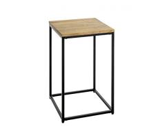 Haku Möbel Mesa Auxiliar, Metal Madera, Negro-Roble, P 35 x L 35 x H 60 cm