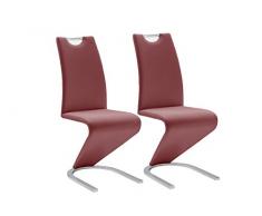 Robas Lund Amado Silla de Comedor, 100% PU, Burdeos, 38x46x87 cm, 2 Unidades