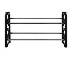 Premier Housewares - Soporte para Pasteles (2 Pisos Extensible Zapatero, Metal Cromado/Polipropileno, Negro/Cromo