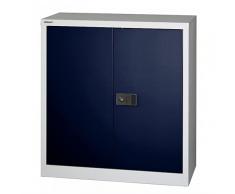 BISLEY Armario Universal para Puertas con bisagras, 1 Estante galvanizado, 2 OH, Metal, 505 Cuerpo Gris Claro Frentes Azul Oxford, 40 x 91.4 x 100 cm