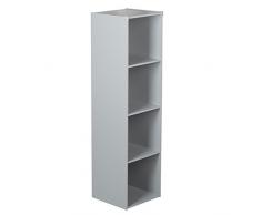 Iris Ohyama KCX-4 Gabinete de Almacenamiento estantes-Kids Shelf KCX-4-Gris, 35.1 x 34.6 x 135.4 cm, Madera, 4 Compartimentos