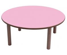 Mobeduc Mesa Infantil Redonda diam. 80 cm (Talla 0), Haya, Haya y Rosa, diámetro