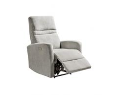 Sillón reclinable eléctrico con reposapiés, Sillón Relax eléctrico 1 Motor Modelo Lima (Gris Claro)