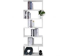 Meerveil - Estantería de Madera Blanca con Estante de exhibición para Sala de Estar, estantería de Almacenamiento para el hogar y la Oficina, 70 x 23.5 x 190.5 cm