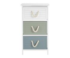 Premier Housewares Maine Cómoda con 3 cajones, Madera, Multicolor