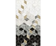Homemania EXFAB217-80X200CM Alfombra Impresa 3D 2 Geométrico Antideslizante, Multicolor, 80 x 200 cm