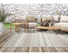 Mias Teppiche Adora - Alfombra Moderna, de Estilo Boho, Apta para Interiores y Exteriores, Especialmente Plana, Ideal para la Cocina y el Comedor, Beige, 080x150cm