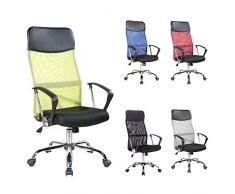 Rebecca Mobili Silla De Escritorio, Sillón De Oficina Teletrabajo, Negro Verde, Respaldo Cubierto De PU, Rotante Ergonómico - Medidas: 113/123x57,5x58,5 cm (AxANxFON) - Art. RE6542