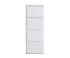 Lastdeco - Zapatero NIJAR | Mueble Zapatero - Zapatero Metalico de Acero 4 Cajones - Color Blanco - 50 x 15 x 137 cm