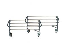 DUÉRMETE ONLINE - Juego de Barandillas Metálicas Geriátricas Abatibles INOX Reforzadas para Cama Articulada con 4 Barras