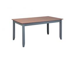Inter Link Mesa de comedor de estilo rústico de madera maciza de pino gris sepia marrón 160 x 90 cm mesa de comedor, 160 x 90 x 75 cm, certificación FSC