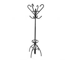Versa 19840191 Perchero de pie Negro, 174x38,5x38,5cm, Metal, 8 colgadores
